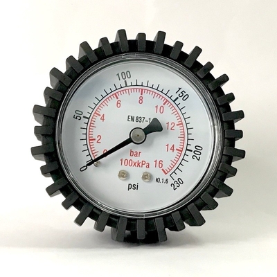 Axial 16 Bar Pressure Gauge Plastic Case 63mm Back Connection Pressure Gauge