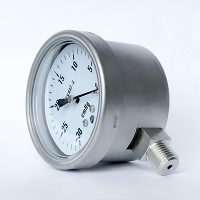 -30 CmHg Capsule Low Pressure Gauge 316 SS Bellows Manometer Radial Mount